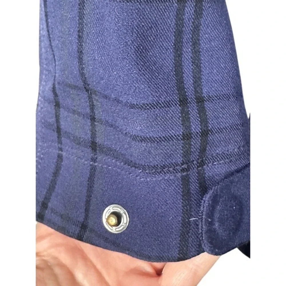 Columbia‎ Women's Plaid Hooded Softshell Jacket Thermal Omni Heat Blue Black -M